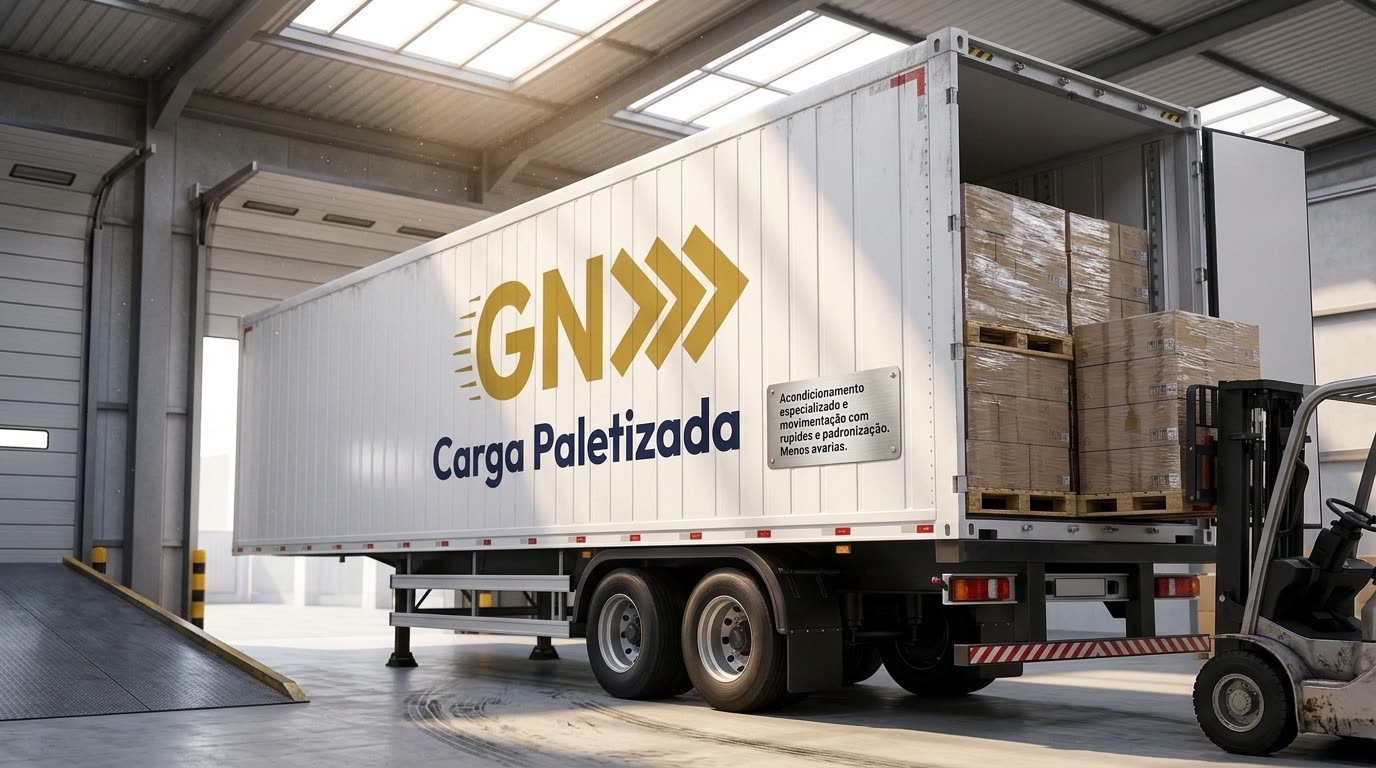 Carregamento de carga paletizada em caminhão da GN